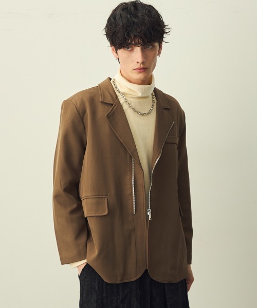 Shoowtime（ショウタイム）の「Zip-Up Tailored Jacket / ジップアップテーラードジャケット（テーラードジャケット・メンズ・ブラック/ベージュ・LARGE/MEDIUM/X-LARGE）」の21枚目の写真