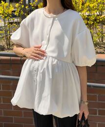 KOBE LETTUCE | [ mamaレタス ] 産前産後OK 異素材ペプラムバルーンカーディガン(マタニティウェア/グッズ)