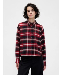 GAP | フランネル ストレートヘム クロップドシャツ(シャツ/ブラウス)