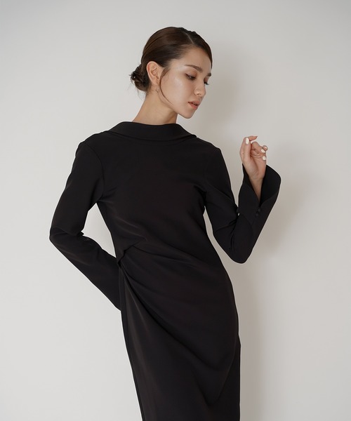 セール】ロールカラー バックコンシャス ワンピース KINO THE KEI