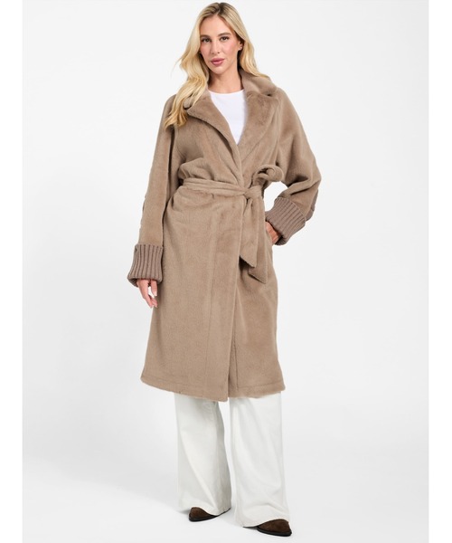 LUCREZIA Faux Fur Knit Coat ロングコート | GUESS(ゲス) JAPAN 公式