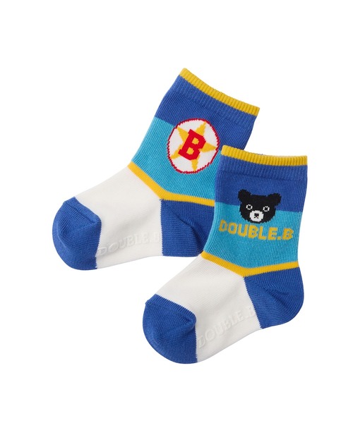 DOUBLE_B（ダブルビー）の「レトロポップソックス（ソックス/靴下・キッズ・パープル/ブルー・11-13cm/19-21cm/17-19cm/15-17cm/13-15cm）」の2枚目の写真