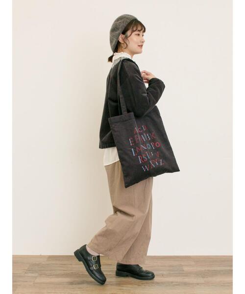 Samansa Mos2(サマンサ モスモス)の「【マカベアリス×Samansa Mos2】刺繍トートバッグ(ハンドバッグ・レディース・ブラック/ブラウン/キナリ・F)」の6枚目の写真