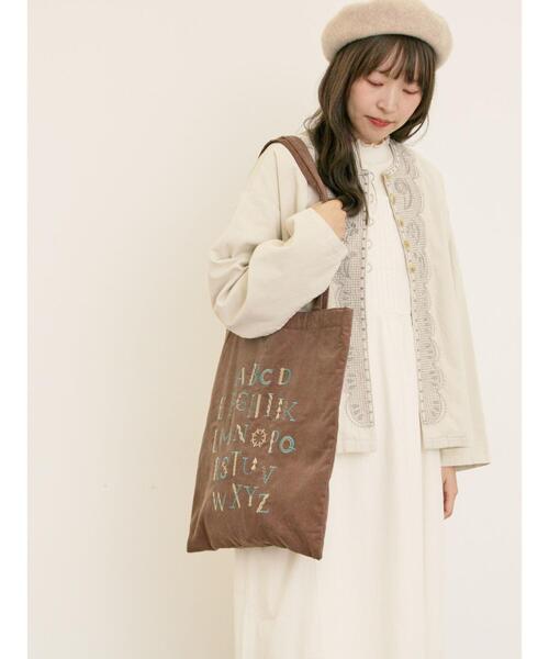 Samansa Mos2(サマンサ モスモス)の「【マカベアリス×Samansa Mos2】刺繍トートバッグ(ハンドバッグ・レディース・ブラック/ブラウン/キナリ・F)」の13枚目の写真