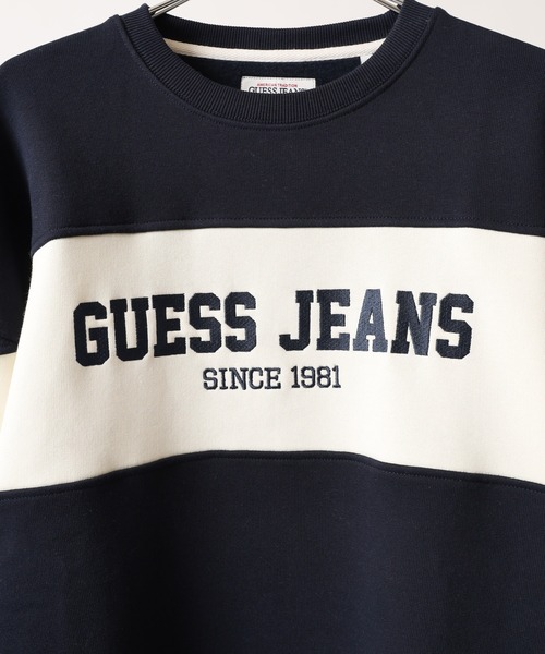 GUESS JEANS(ゲスジーンズ)の「GUESS JEANS GJ CN OS HORIZONT STRIPE SWEAT ゲス クルーネックスウェットシャツ(スウェット・メンズ・ネイビー/ブラック・XXL/XL/L/M)」の7枚目の写真