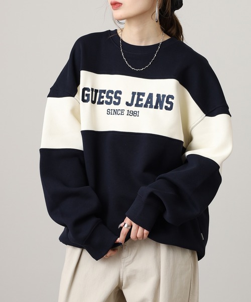 GUESS JEANS(ゲスジーンズ)の「GUESS JEANS GJ CN OS HORIZONT STRIPE SWEAT ゲス クルーネックスウェットシャツ(スウェット・メンズ・ネイビー/ブラック・XXL/XL/L/M)」の18枚目の写真