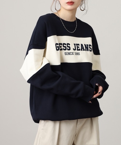 GUESS JEANS(ゲスジーンズ)の「GUESS JEANS GJ CN OS HORIZONT STRIPE SWEAT ゲス クルーネックスウェットシャツ(スウェット・メンズ・ネイビー/ブラック・XXL/XL/L/M)」の19枚目の写真