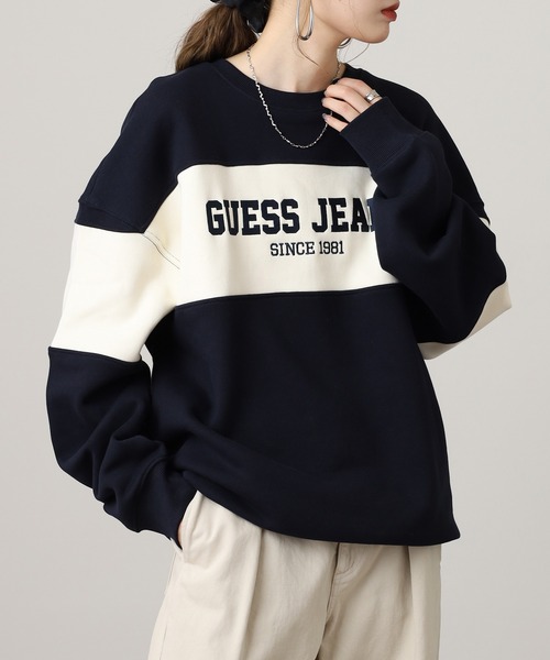 GUESS JEANS(ゲスジーンズ)の「GUESS JEANS GJ CN OS HORIZONT STRIPE SWEAT ゲス クルーネックスウェットシャツ(スウェット・メンズ・ネイビー/ブラック・XXL/XL/L/M)」の20枚目の写真