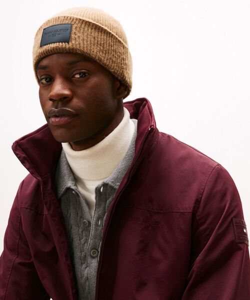 TOMMY HILFIGER（トミーヒルフィガー）の「レザーパッチビーニー（ニットキャップ/ビーニー・メンズ・ブラック/ブラウン・FREE）」の8枚目の写真