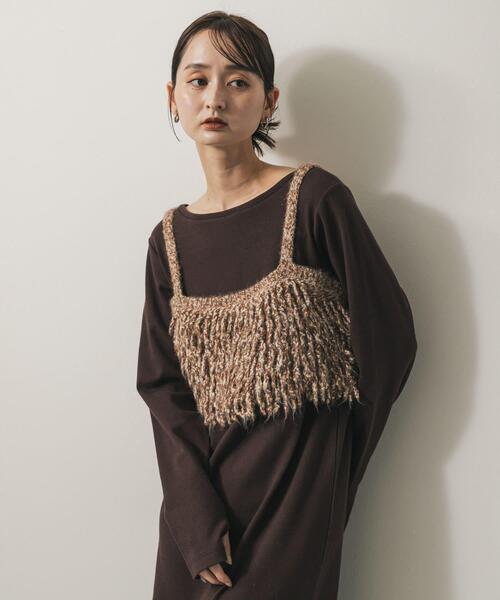 SENSE OF PLACE by URBAN RESEARCH（センスオブプレイスバイアーバンリサーチ）の「ニットブラビスチェ（キャミソール・レディース・ブラック/キャメル/レッド・ONE）」の14枚目の写真