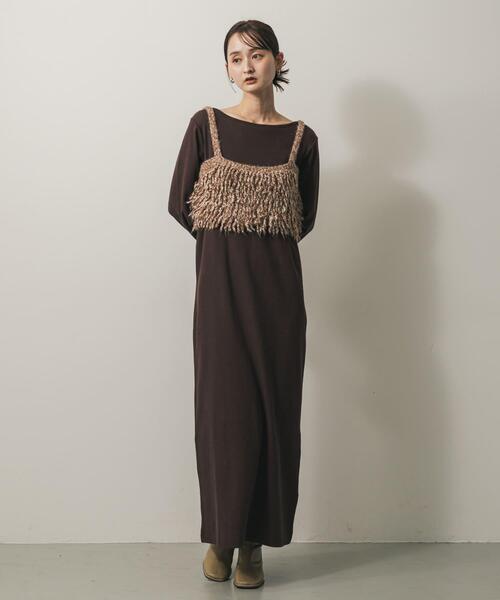 SENSE OF PLACE by URBAN RESEARCH（センスオブプレイスバイアーバンリサーチ）の「ニットブラビスチェ（キャミソール・レディース・ブラック/キャメル/レッド・ONE）」の16枚目の写真