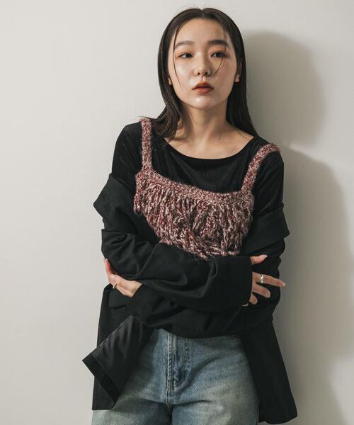 SENSE OF PLACE by URBAN RESEARCH（センスオブプレイスバイアーバンリサーチ）の「ニットブラビスチェ（キャミソール・レディース・ブラック/キャメル/レッド・ONE）」の20枚目の写真