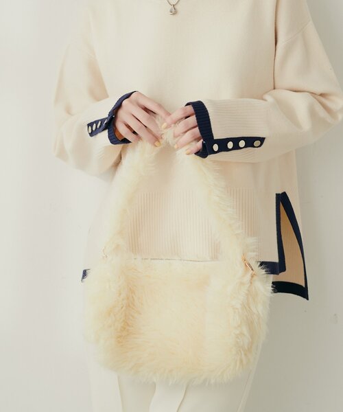 natural couture（ナチュラルクチュール）の「ファーミニバッグ（ハンドバッグ・レディース・ミント/イエロー/ピンク/ブラウン/オフホワイト/ブラック・FREE）」の16枚目の写真