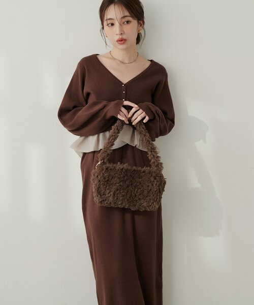 natural couture（ナチュラルクチュール）の「ファーミニバッグ（ハンドバッグ・レディース・ミント/イエロー/ピンク/ブラウン/オフホワイト/ブラック・FREE）」の19枚目の写真