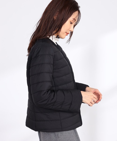 GALLORIA（ギャローリア）の「パイピング使い薄中綿ジャケット（その他アウター・レディース・ブラック/ベージュ・S/M/L/LL）」の4枚目の写真