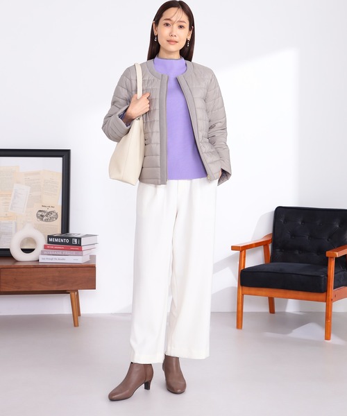 GALLORIA（ギャローリア）の「パイピング使い薄中綿ジャケット（その他アウター・レディース・ブラック/ベージュ・S/M/L/LL）」の10枚目の写真