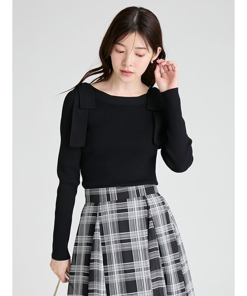 セール】ショルダーリボンニットプルオーバー（ニット/セーター