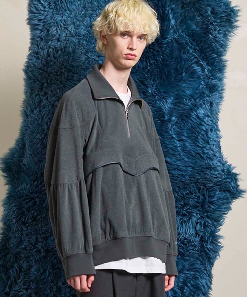 MAISON SPECIAL(メゾンスペシャル)の「《UNISEX》POLATEC Prime-Over Half-zip Fleece Blouson/ポーラテックプライムオーバーハーフジップフリースブルゾン【MAISON SPECIAL/メゾンスペシャル】(スウェット・メンズ・ブラック/グレイッシュベージュ/ブラウン/チャコールグレー・0/1/2)」の3枚目の写真