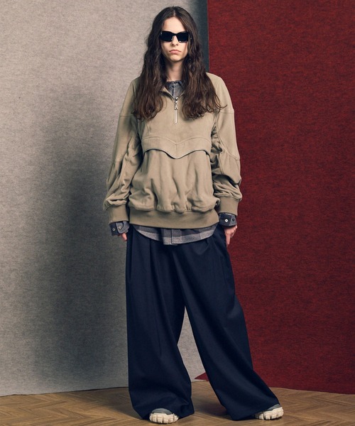 MAISON SPECIAL(メゾンスペシャル)の「《UNISEX》POLATEC Prime-Over Half-zip Fleece Blouson/ポーラテックプライムオーバーハーフジップフリースブルゾン【MAISON SPECIAL/メゾンスペシャル】(スウェット・メンズ・ブラック/グレイッシュベージュ/ブラウン/チャコールグレー・0/1/2)」の9枚目の写真