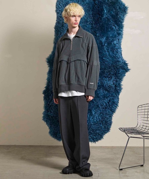 MAISON SPECIAL(メゾンスペシャル)の「《UNISEX》POLATEC Prime-Over Half-zip Fleece Blouson/ポーラテックプライムオーバーハーフジップフリースブルゾン【MAISON SPECIAL/メゾンスペシャル】(スウェット・メンズ・ブラック/グレイッシュベージュ/ブラウン/チャコールグレー・0/1/2)」の7枚目の写真