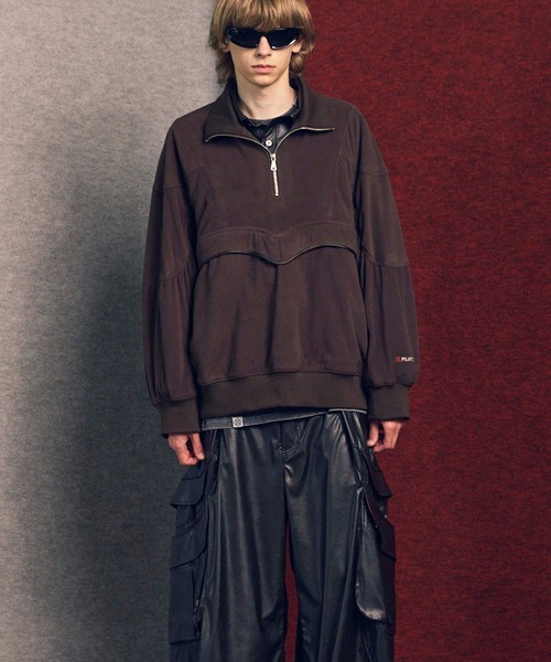 MAISON SPECIAL(メゾンスペシャル)の「《UNISEX》POLATEC Prime-Over Half-zip Fleece Blouson/ポーラテックプライムオーバーハーフジップフリースブルゾン【MAISON SPECIAL/メゾンスペシャル】(スウェット・メンズ・ブラック/グレイッシュベージュ/ブラウン/チャコールグレー・0/1/2)」の16枚目の写真