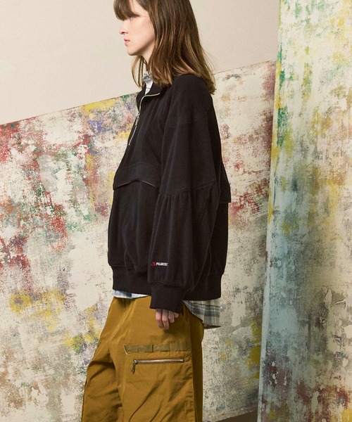 MAISON SPECIAL(メゾンスペシャル)の「《UNISEX》POLATEC Prime-Over Half-zip Fleece Blouson/ポーラテックプライムオーバーハーフジップフリースブルゾン【MAISON SPECIAL/メゾンスペシャル】(スウェット・メンズ・ブラック/グレイッシュベージュ/ブラウン/チャコールグレー・0/1/2)」の11枚目の写真