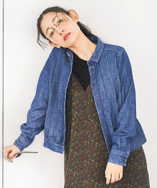 and myera(アンド マイラ)の「and myera デニムのシャツジャケット(デニムジャケット・レディース・ブルー・L/M/S)」の1枚目の写真