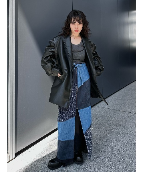 ELCHELE(エルチェレ)の「PATCH WORK ZIP UP SKIRT(スカート・レディース・マルチ・FREE)」の3枚目の写真