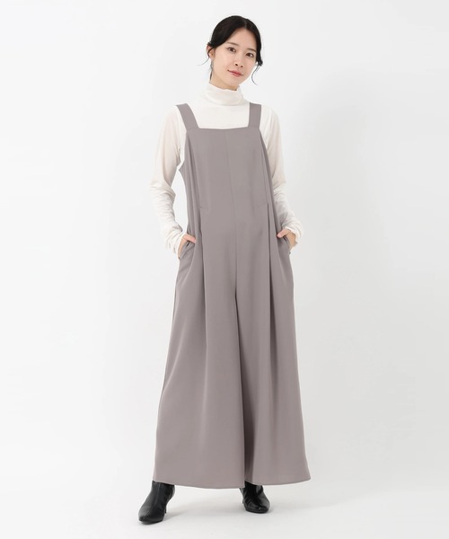 STRAWBERRY-FIELDS（ストロベリーフィールズ）の「ドビークロス_バックディテールコンビネゾン（パンツドレス・レディース・ブラック・2）」の2枚目の写真