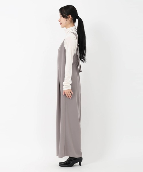 STRAWBERRY-FIELDS（ストロベリーフィールズ）の「ドビークロス_バックディテールコンビネゾン（パンツドレス・レディース・ブラック・2）」の3枚目の写真