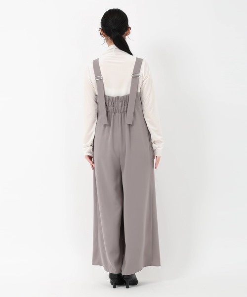 STRAWBERRY-FIELDS（ストロベリーフィールズ）の「ドビークロス_バックディテールコンビネゾン（パンツドレス・レディース・ブラック・2）」の4枚目の写真