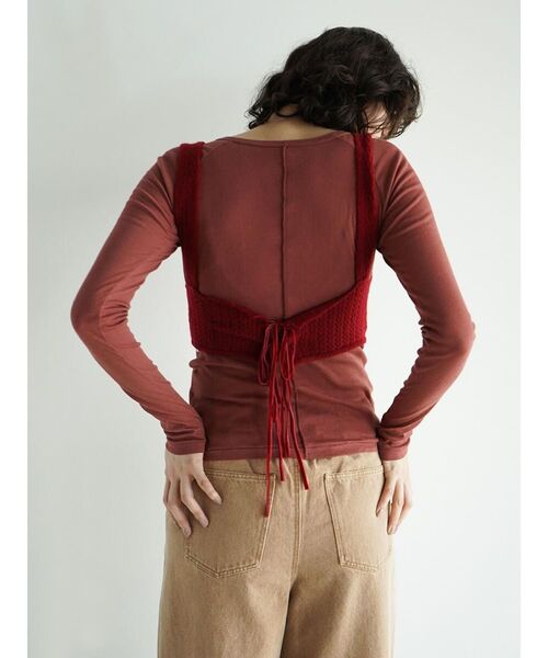 FIKA.(フィーカ)の「Knit bra top(その他トップス・レディース・ブラウン/オフホワイト/レッド・FREE)」の6枚目の写真