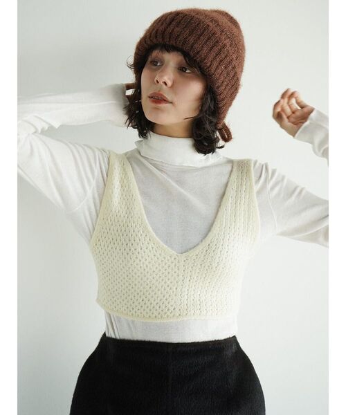 FIKA.(フィーカ)の「Knit bra top(その他トップス・レディース・ブラウン/オフホワイト/レッド・FREE)」の20枚目の写真