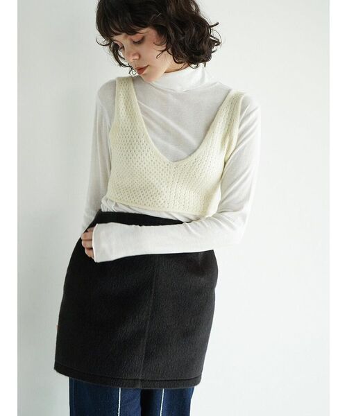 FIKA.(フィーカ)の「Knit bra top(その他トップス・レディース・ブラウン/オフホワイト/レッド・FREE)」の1枚目の写真