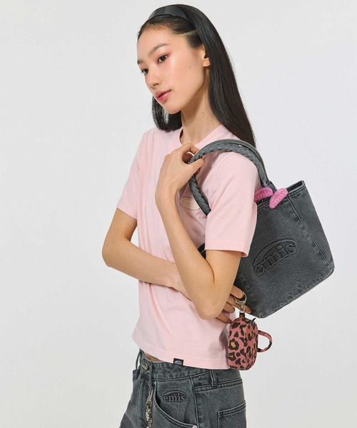 EMIS（イミス）の「LOGO EMBOSSED DENIM TOTE BAG（トートバッグ・レディース・グレー/ブルー・FREE）」の5枚目の写真