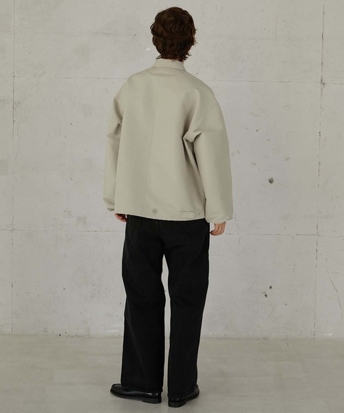 LA PEAU DE GEM（ラポドゥジェム）の「【LA PEAU DE GEM】3D pocket blouson/3Dポケットブルゾン（ブルゾン・レディース・ブラック/アイボリー・2/3）」の10枚目の写真