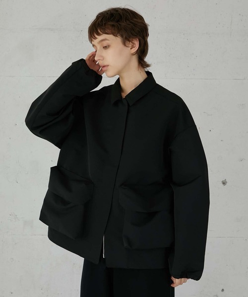 LA PEAU DE GEM（ラポドゥジェム）の「【LA PEAU DE GEM】3D pocket blouson/3Dポケットブルゾン（ブルゾン・レディース・ブラック/アイボリー・2/3）」の15枚目の写真