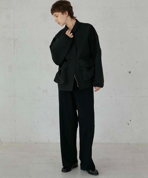 LA PEAU DE GEM（ラポドゥジェム）の「【LA PEAU DE GEM】3D pocket blouson/3Dポケットブルゾン（ブルゾン・レディース・ブラック/アイボリー・2/3）」の20枚目の写真