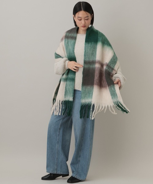 A part by(アパートバイ)の「【セレクト】THE BAGMATI_チェックマフラー(マフラー・レディース・ブルー/グリーン・FREE)」の4枚目の写真