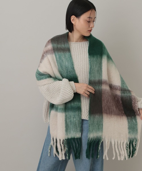 A part by(アパートバイ)の「【セレクト】THE BAGMATI_チェックマフラー(マフラー・レディース・ブルー/グリーン・FREE)」の7枚目の写真