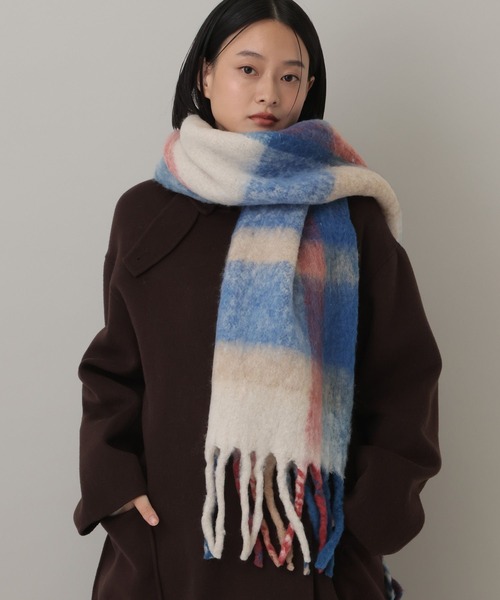 A part by(アパートバイ)の「【セレクト】THE BAGMATI_チェックマフラー(マフラー・レディース・ブルー/グリーン・FREE)」の11枚目の写真