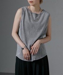 Soiunique（スワユニーク）の「ウォッシュ加工ボートネックタンクトップ　［Soiunique］（キャミソール）」