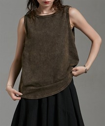 Soiunique（スワユニーク）の「ウォッシュ加工ボートネックタンクトップ　［Soiunique］（キャミソール）」