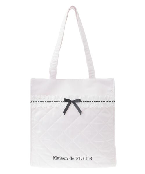 Maison de FLEUR（メゾンドフルール）の「コットンフリルスクエアトート（トートバッグ・レディース・ブラック/ピンク・FREE）」の10枚目の写真
