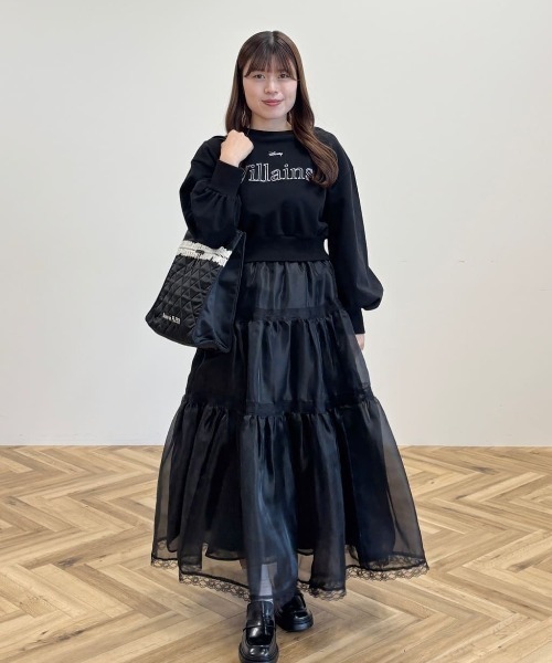 Maison de FLEUR（メゾンドフルール）の「コットンフリルスクエアトート（トートバッグ・レディース・ブラック/ピンク・FREE）」の6枚目の写真