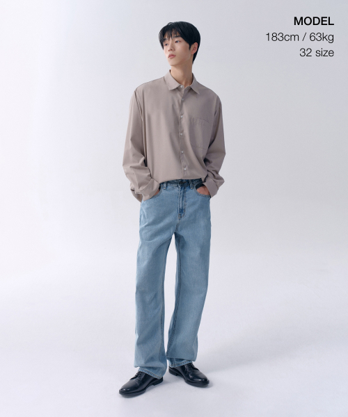 MUSINSA STANDARD（ムシンサスタンダード）の「レギュラーフィットデニムパンツ [スカイブルー]（デニムパンツ・メンズ・その他・40/38/42/36/34/32/30/31/33/26/27/28/29）」の2枚目の写真