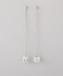 ◆金属アレルギー対応◆◆made in japan◆ロングチェーン キュービックジルコニアピアス