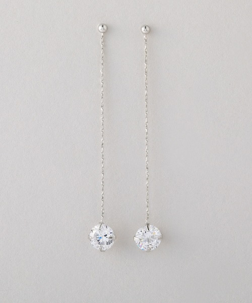 CALIN STANDARD(カリンスタンダード)の「◆金属アレルギー対応◆◆made in japan◆ロングチェーン キュービックジルコニアピアス(ピアス(両耳用)・レディース・ピンクゴールド/シルバー/ゴールド・FREE)」の1枚目の写真