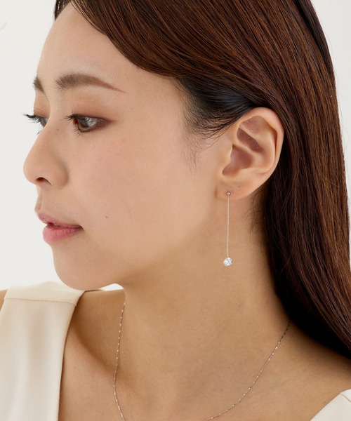 CALIN STANDARD(カリンスタンダード)の「◆金属アレルギー対応◆◆made in japan◆ロングチェーン キュービックジルコニアピアス(ピアス(両耳用)・レディース・ピンクゴールド/シルバー/ゴールド・FREE)」の6枚目の写真