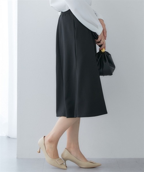 7days Life Styling(セブンデイズライフスタイリング)の「【UVカット】ストレッチミディ丈フレアスカート ジャージーシリーズ (洗濯機OK)(スカート・レディース・ブラック/ネイビー・M/L/LL/3L)」の6枚目の写真